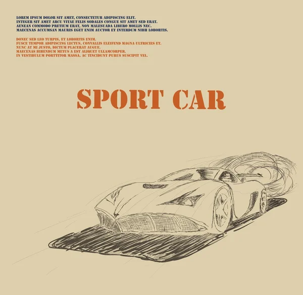 Spor araba poster-çizim — Stok Vektör