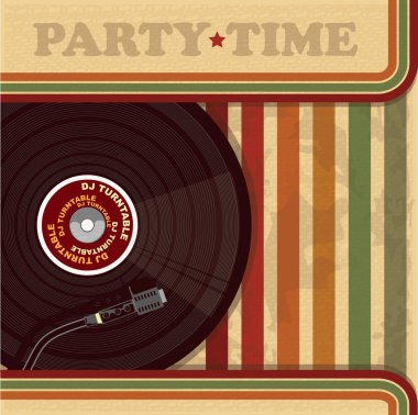Vintage DJ poster or flyer clipart