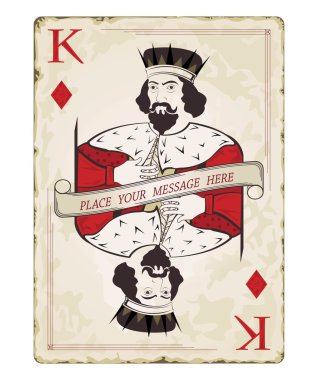 Vintage king of diamonds, playing card clipart