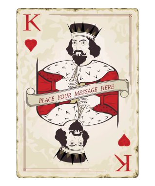Vintage king of hearts, playing card clipart