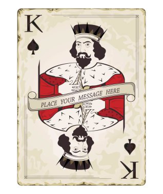 Vintage king of spades, playing card clipart