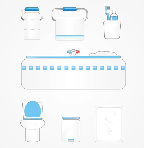 Bathroom icons, set — Stock Vector