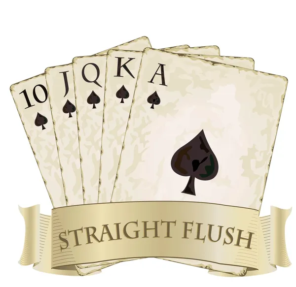 Royal flush cartas de jogo — Vetor de Stock