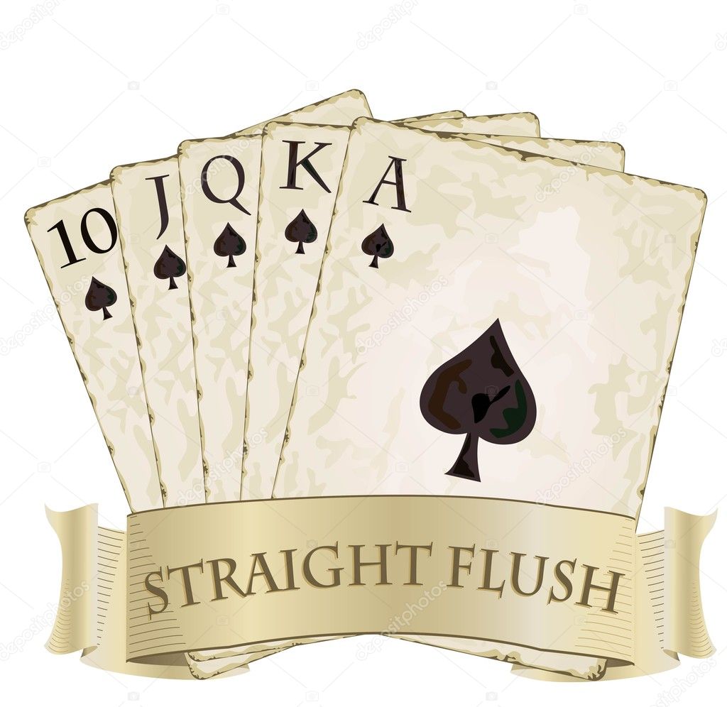 Royal flush playing cards
