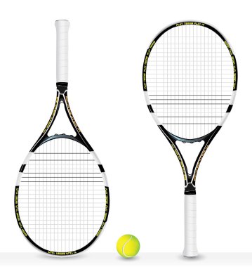 Realistic tennis racket and ball - vector