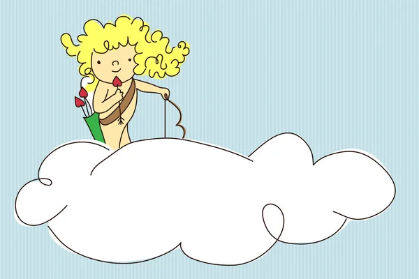 Cupidon carte doodle — Image vectorielle