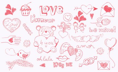 Doodle love clipart