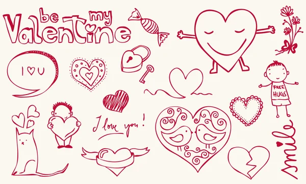 Doodle αγάπη — Διανυσματικό Αρχείο