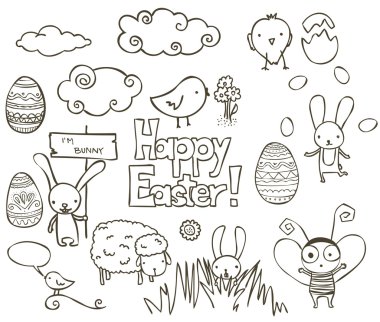 Easter doodle clipart