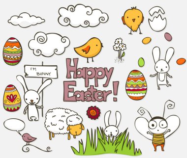 Easter doodle clipart