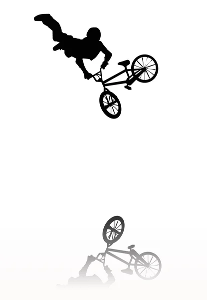 Силуэт BMX — стоковое фото
