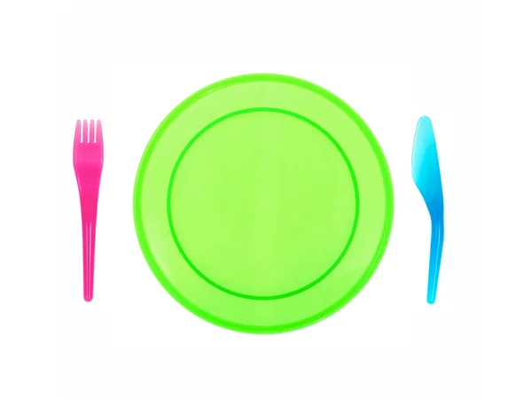Пластиковые тарелки — стоковое фото