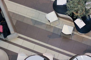 Tables in cafe from top view clipart