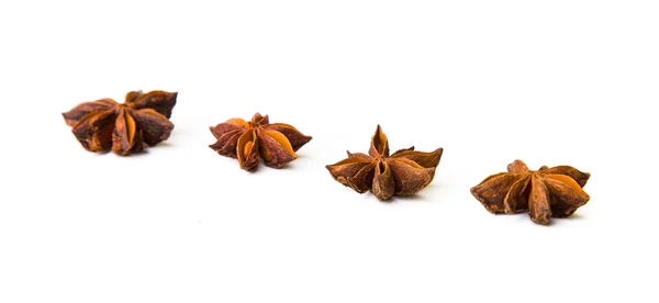 Composition of spices with cinnamon sticks isolated on white — Stock Photo, Image