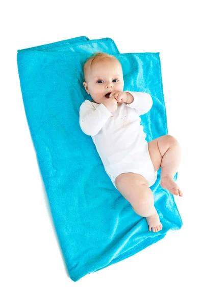 Beaufiful caucasico neonata isolato su bianco — Foto Stock