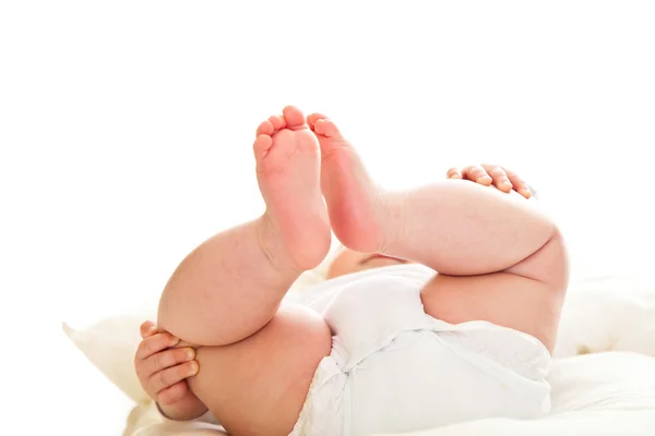 Beaufiful caucasico neonata isolato su bianco — Foto Stock