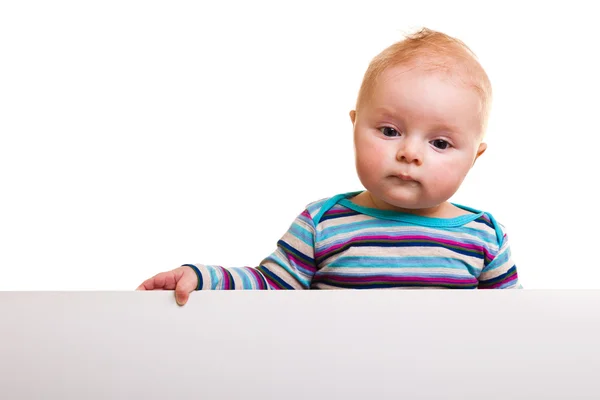 Ragazza neonato isolato su bianco — Foto Stock