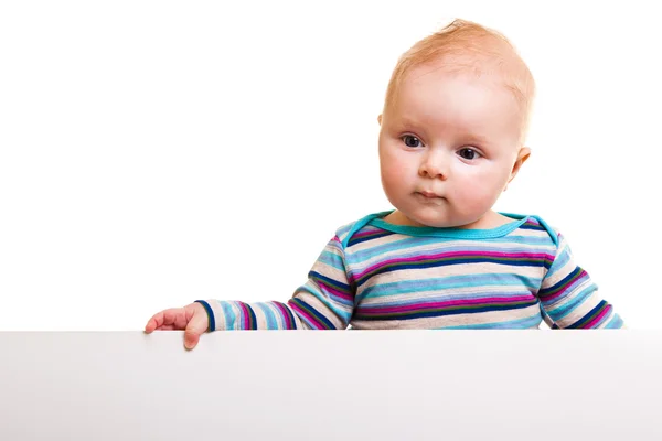 Bebek kız üzerinde beyaz izole — Stok fotoğraf