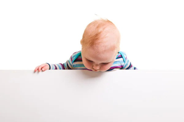 白で隔離される幼児の女の子 — ストック写真