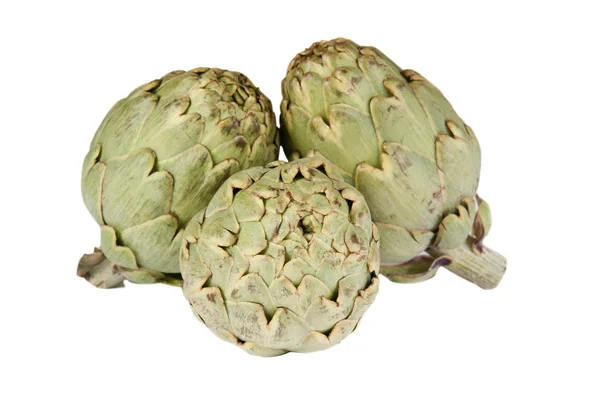 stock image Artichokes over a white background