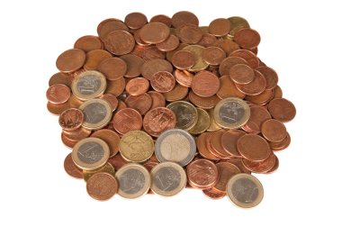 birçok euro coins.