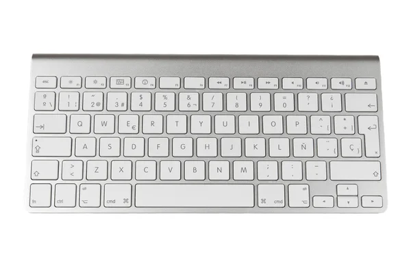 Moderne Computertastatur auf weißem Hintergrund — Stockfoto