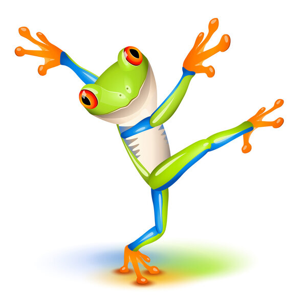 Dancing Tree Frog Stock Illustration