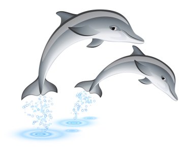 Jumping dolphins clipart