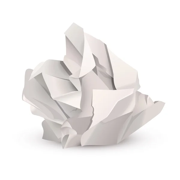 Crumpled paper ball — Stock Vector