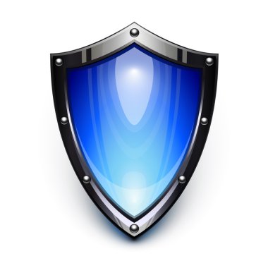 Blue security shield clipart