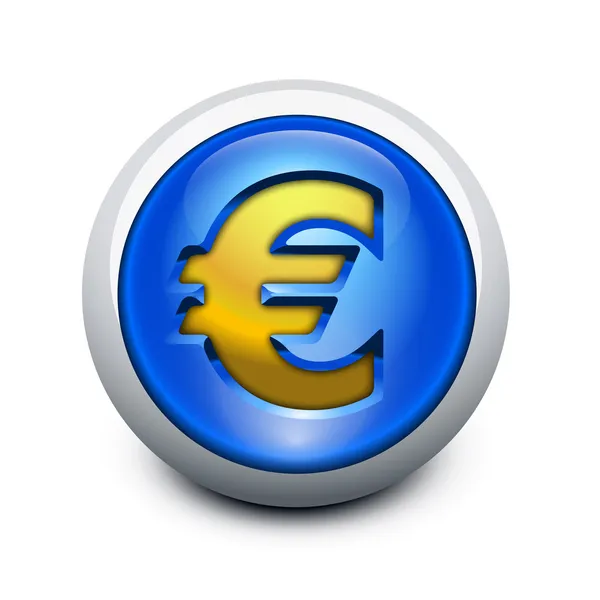 Botón de cristal Euro — Archivo Imágenes Vectoriales