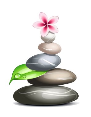 Colored pebbles over white clipart