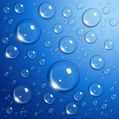 Water drops on blue clipart