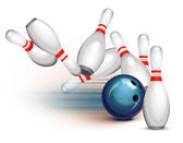 Hra bowling (pohled z boku)