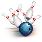 Hra bowling (pohled zepředu)