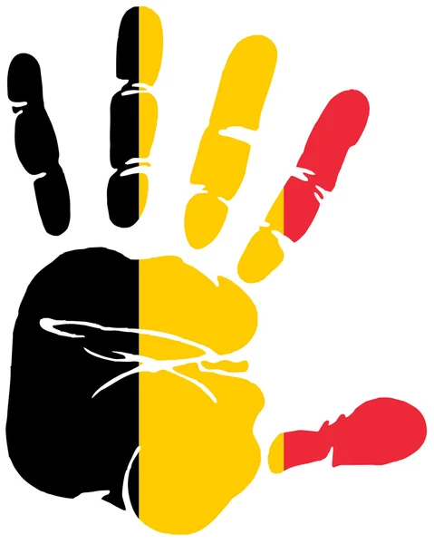 Hand print flag of belgium — Stock Vector