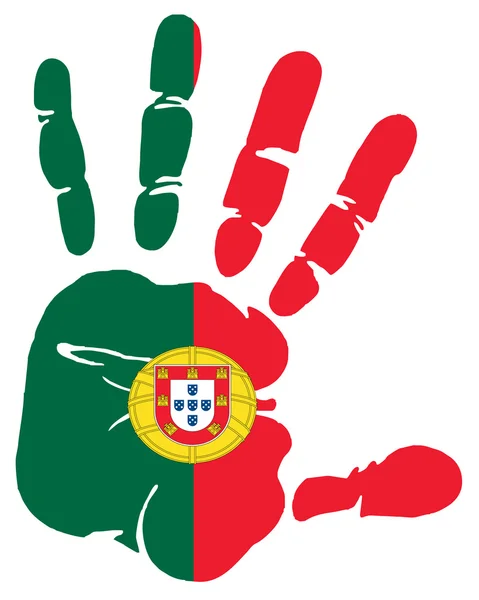 Флаг Португалии по отпечаткам рук — стоковый вектор