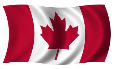 Flag of Canada in wave clipart