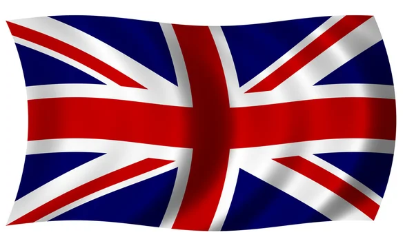 Flagge Großbritanniens in der Welle — Stockfoto