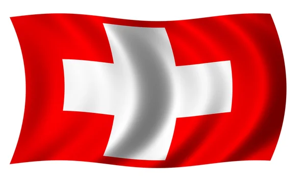 Flaga Szwajcarii w fali — Zdjęcie stockowe