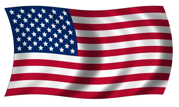 Flag of united states of America in wave — Stock Photo, Image