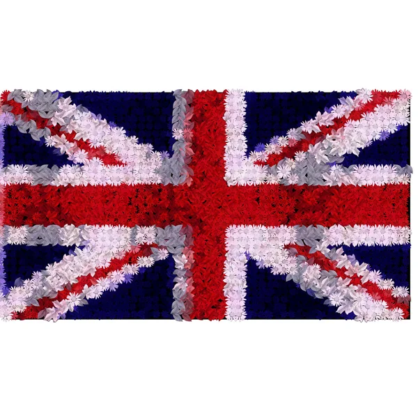 Σημαία του Ηνωμένου Βασιλείου στη floral σχέδιο — Φωτογραφία Αρχείου