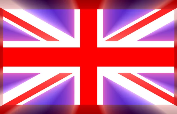 Flagge von Großbritannien mit Strahlen — Stockfoto