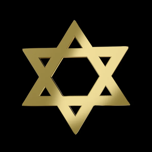 Golden Star of David на чорному — стокове фото