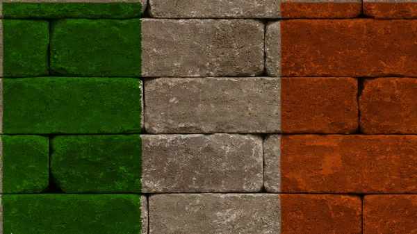 Bandeira da Irlanda em tijolos — Fotografia de Stock