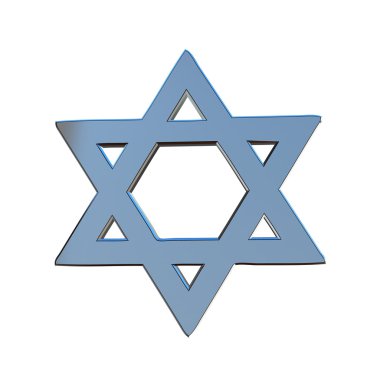 Star of David 3d in blue steel clipart