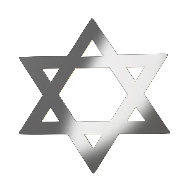 Star of David 3d in silver gray — Stock Photo, Image