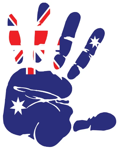 Флаг Австралии по отпечаткам рук — стоковый вектор
