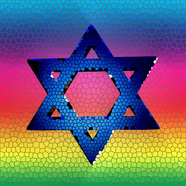 Star of David in stained glass — Stock Photo, Image