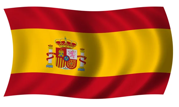 Σημαία της Ισπανίας στο κύμα — Φωτογραφία Αρχείου